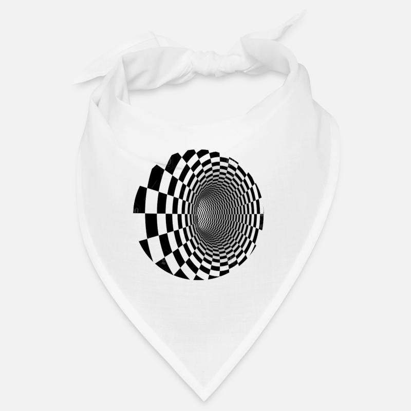 Tunnel Noir et Blanc Illusion - Bandana - blanc
