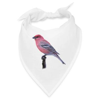 Wasserfarbener Kardinal auf Ast - Bandana - Weiß - Vorne