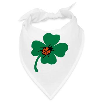 Glück Kleeblatt Marienkäfer - Bandana - Weiß - Vorne