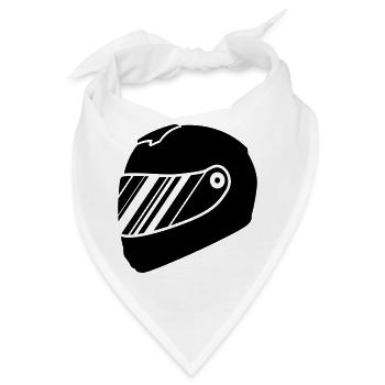 Rennfahrer helm racing - Bandana - Weiß - Vorne
