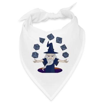Ein Zauberer mit schwebenden Würfeln - Bandana - Weiß - Vorne