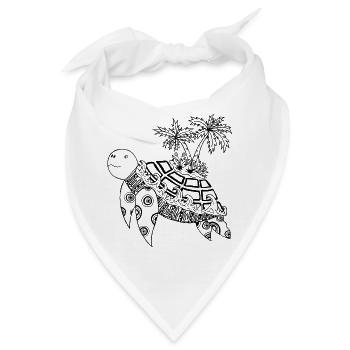 Schildkröte mit Insel auf dem Rücken - Bandana - Weiß - Vorne