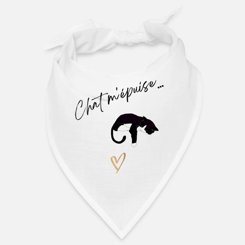 Chat m'épuise - Bandana - blanc