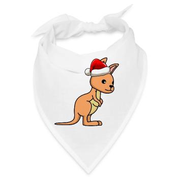 Kangaroo Comic Weihnachten - Bandana - Weiß - Vorne