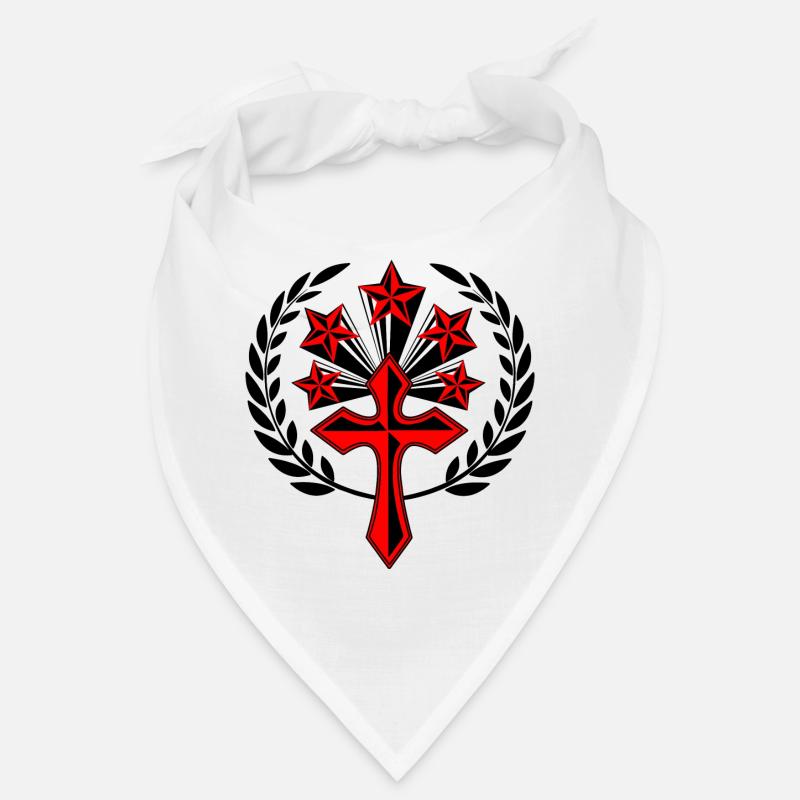 cross in laurel wreath Bandana
