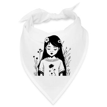 Abstraktes T-Shirt mit kosmischem Wellenmuster - Bandana - Weiß - Vorne