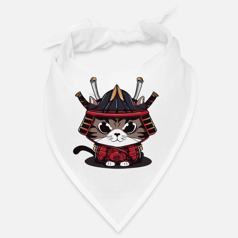 Süße Samurai Katze traditionelle Kleidung Bandana