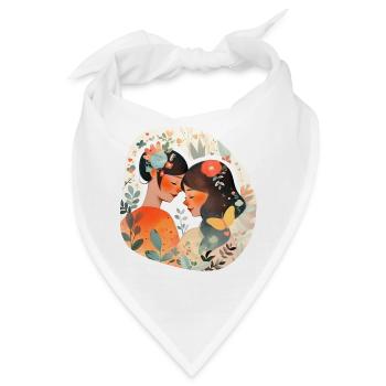 Verliebtes Paar - Bandana - Weiß - Vorne