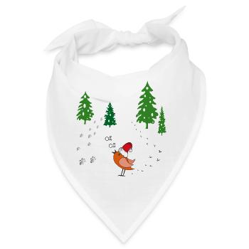 Winterwald Weihnachten - Bandana - Weiß - Vorne
