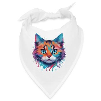 Niedliche Katze - Bandana - Weiß - Vorne