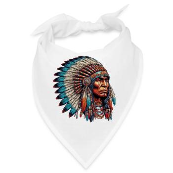 Amerikanisch Indianer Amerikanische Rote Haut - Bandana - Weiß - Vorne