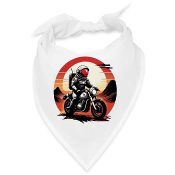 Astronaut rast mit einem Motorrad auf dem Mars - Bandana - Weiß - Vorne