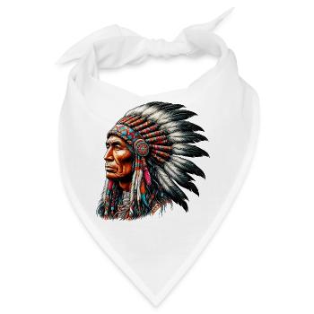 Amerikanisch Indianer Amerikanische Rote Haut - Bandana - Weiß - Vorne