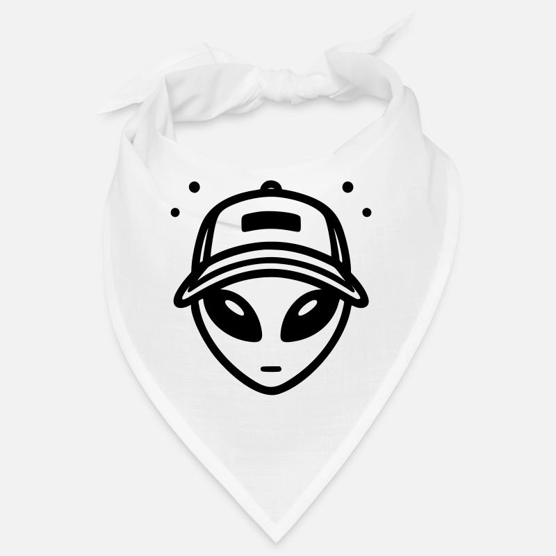 Alien mit Trucker-Mütze - Bandana - Weiß