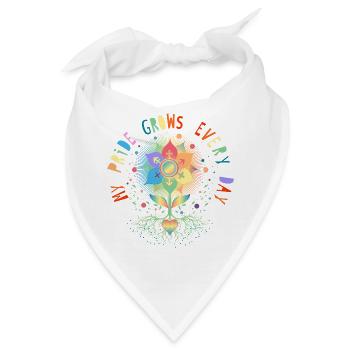 Blume mit Wurzel Symbol für Pride & Zugehörigkeit - Bandana - Weiß - Vorne