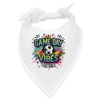game day vibes football Fussballspieler Turnier - Bandana - Weiß - Vorne