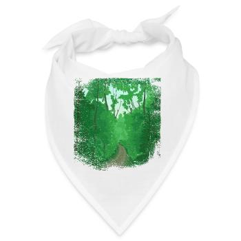 Waldweg mit ausgefranstem Rand - Bandana - Weiß - Vorne