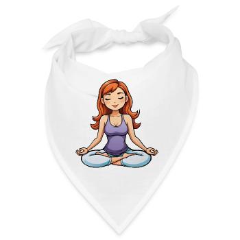 Yoga Mädchen Lotus Position - Bandana - Weiß - Vorne