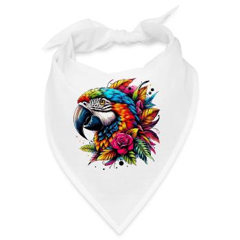Papagei - Bandana - Weiß - Vorne