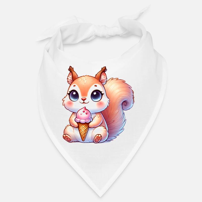 Das niedliche Eichhörnchen genießt ein buntes Eis Bandana