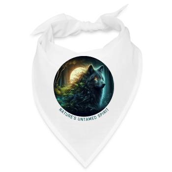 Der Wolf im Nachtwald - Bandana - Weiß - Vorne