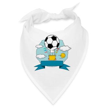 Fußball Heißluftballon Namensschild blau - Bandana - Weiß - Vorne