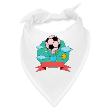 Fußball Heißluftballon Namensschild grün - Bandana - Weiß - Vorne