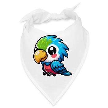 Papagei - Bandana - Weiß - Vorne