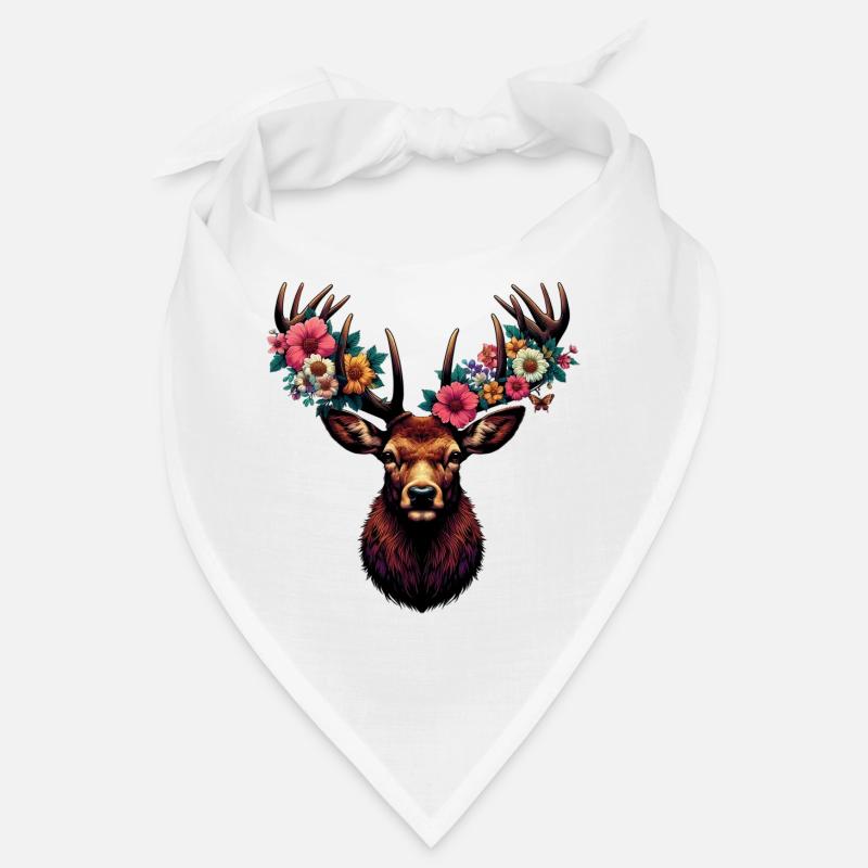 Cerf avec des fleurs Bandana