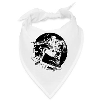 Skateboarder Comic-Stil - Bandana - Weiß - Vorne