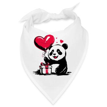 Panda Bär mit Herz Luftballon - Heartful Creatures - Bandana - Weiß - Vorne