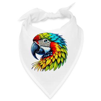 Papagei - Bandana - Weiß - Vorne