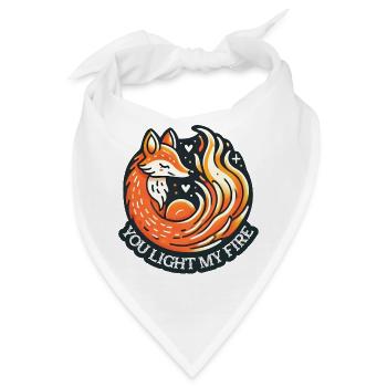 Fabelhafter Fuchs mit Herzmotiven - Bandana - Weiß - Vorne