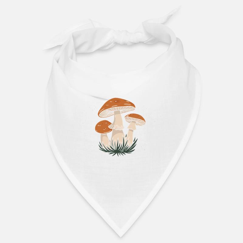 Pilz Pilze Funghi Champignon - Bandana - Weiß