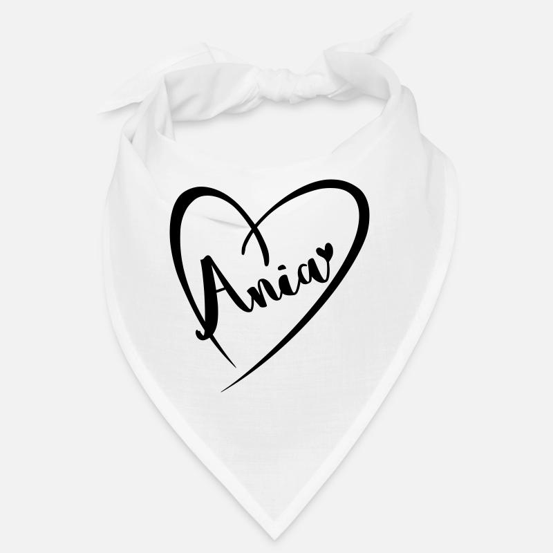 Ania surname first name in heart frame Bandana
