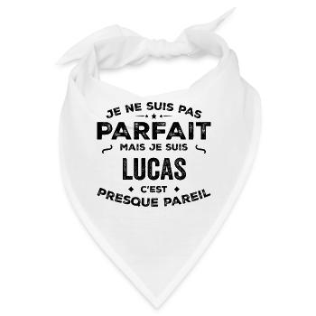 Lucas – ein Vorname, eine lustige und stolze Legende - Bandana - Weiß - Vorne