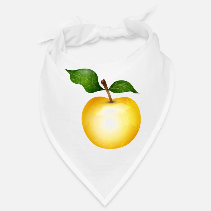 Pomme dorée avec illustration de feuilles vertes Bandana
