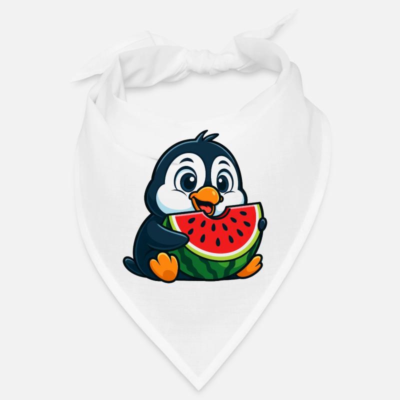 pingouin mignon avec pastèque dessin animé fruit arctique Bandana