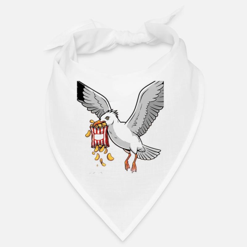 Möwe mit Chips Snack Design Bandana