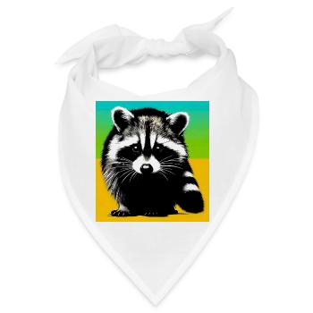 Waschbär - Bandana - Weiß - Vorne