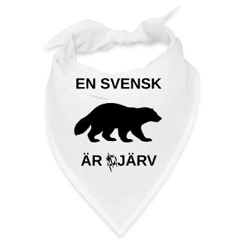 Ein Schwede ist järv (fett) (Wortspiel) (Silhouette) 🇸🇪 - Bandana - Weiß - Vorne