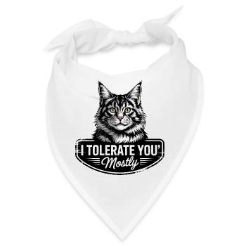 Tolerante Katze - Bandana - Weiß - Vorne