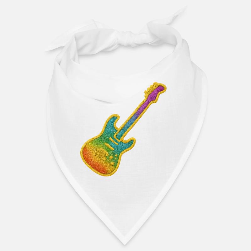 Colorful Glitter Guitar Rock Design Bandana