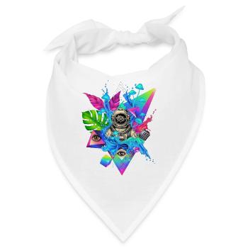 Futuristischer Technodschungel Print - Bandana - Weiß - Vorne