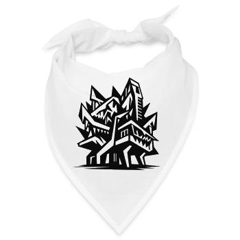 Futuristische Architektur - Bandana - Weiß - Vorne