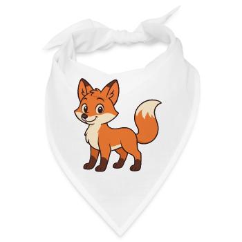 Niedlicher Cartoon-Fuchs für Kinderkleidung - Bandana - Weiß - Vorne