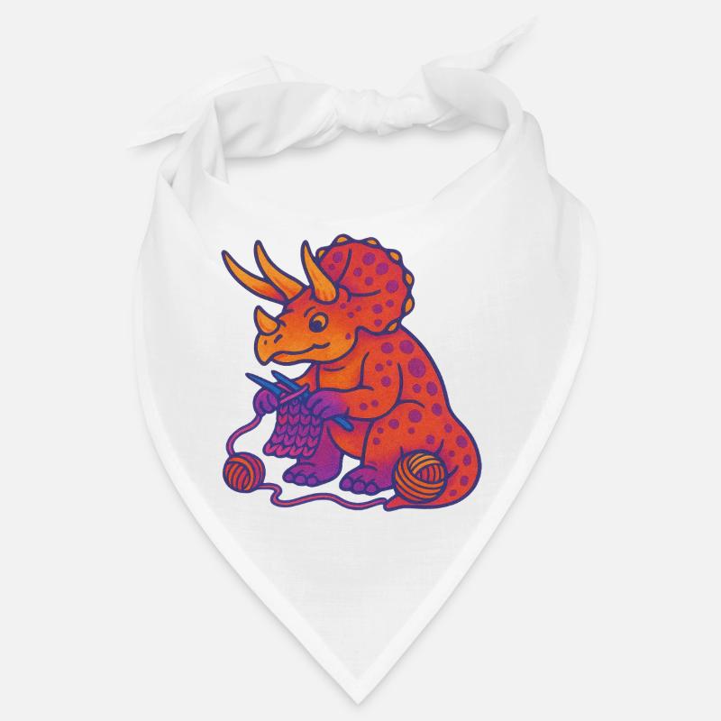 Knit Dino Triceratops Neon Gradient Bandana