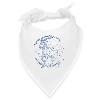 Steinbock Sternzeichen Geschenk – Erde & Sterne Design - Bandana - Weiß - Vorne