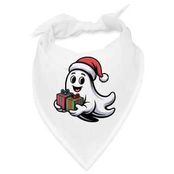 Weihnachtsgeist mit Geschenken - Bandana - Weiß - Vorne