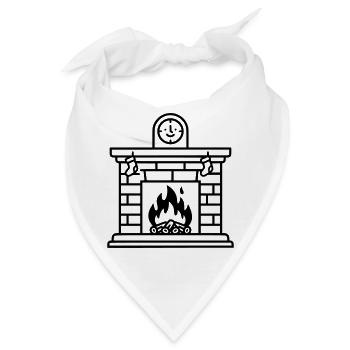 Gemütlicher Weihnachtskamin mit Feuer - Bandana - Weiß - Vorne